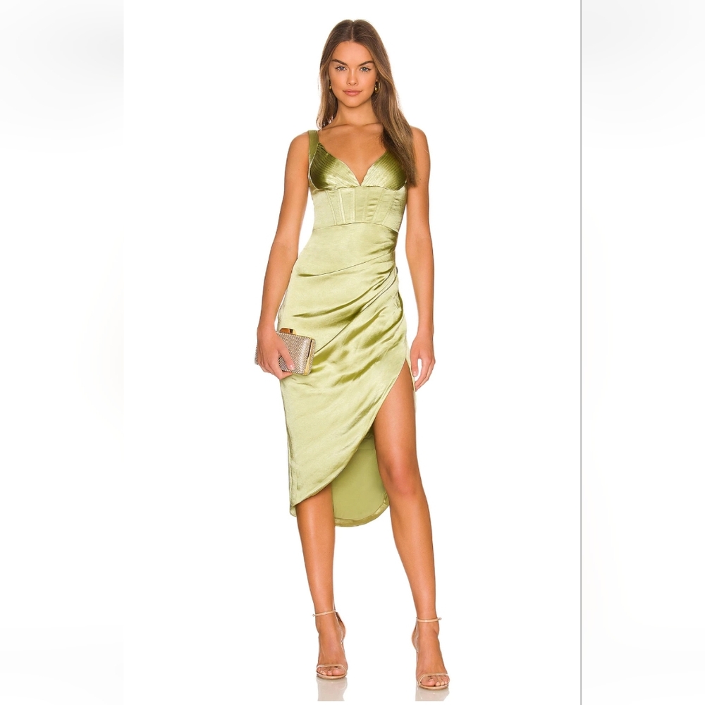 ELLIATT x REVOLVE Rylan Dress Midi Dress in Citrus Green XS NWT